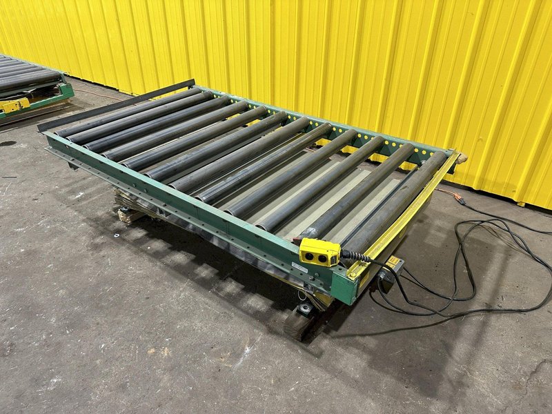 4,000 LBS X 60" X 30" SOUTHWORTH HYDRAULIC SCISSOR LIFT TABLE WITH 60X42 ROLLER CONVEYOR TOP, 110 VOLT: STOCK #20916