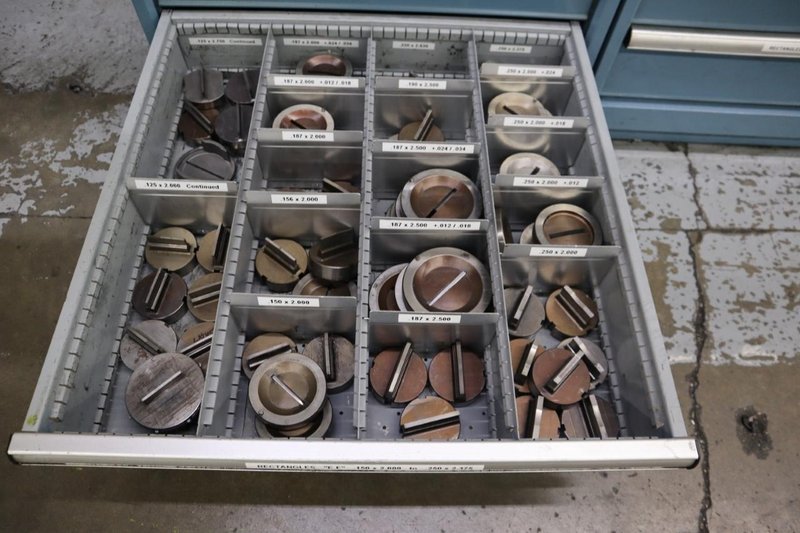 112 and Marathon 112, Turret Punch Tooling, (2) Lista Cabinets with Maple Top Loaded with Tooling- Auction Item