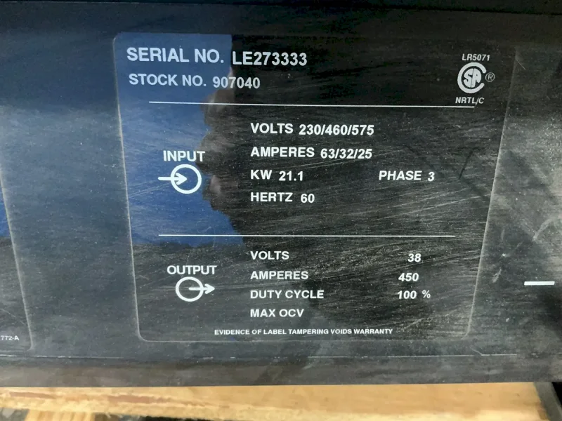 Miller  450 A  Welder  - Auto Deltaweld 452