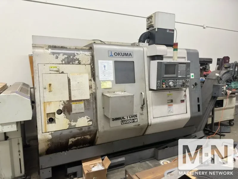 Okuma Simulturn LU300-M CNC Lathe, 2004 w/ Barfeeder