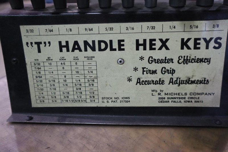 T-Handle &quot;Hex Keys&quot; Allen Wrench Set 3/32&quot; -3/8&quot; w Divider Stand- Auction Item