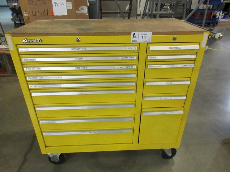 Kennedy 15-Drawer Locking Tool Chest, Portable with Keys and Contents- Auction Item