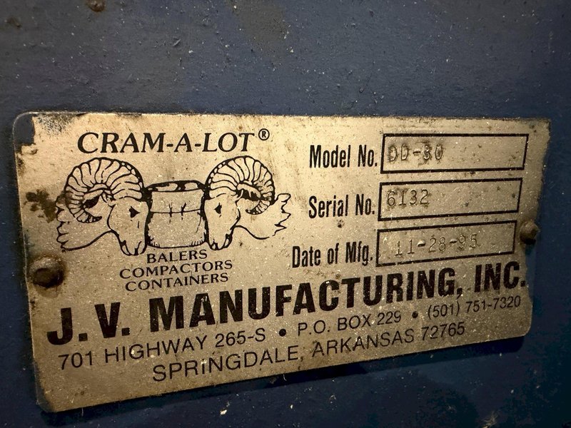 CRAM-A-LOT MODEL #DD-30 HYDRAULIC VERTICAL BALER / DRUM CRUSHER: YOBRO #24723