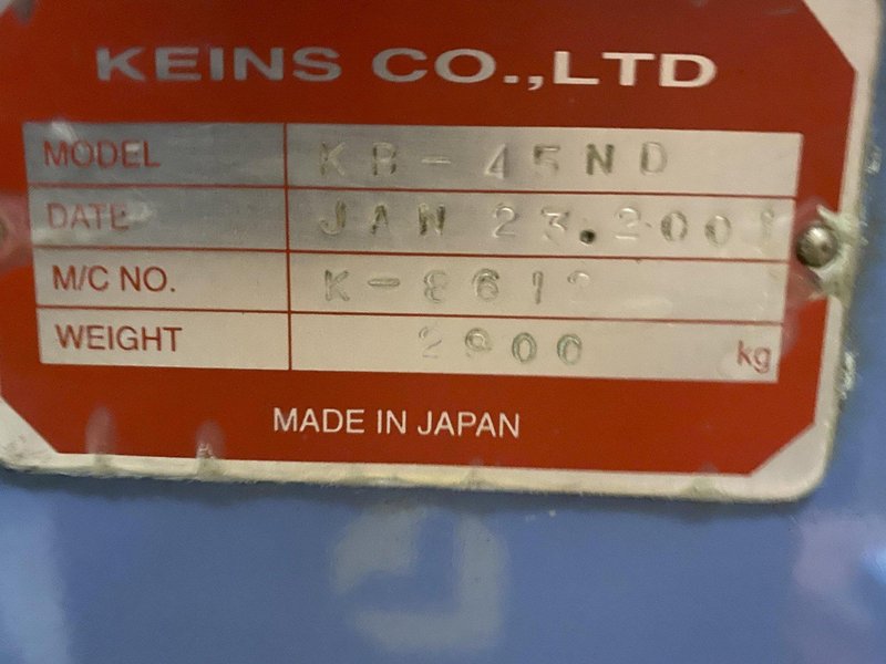 (2001) 2&quot; KEINS MODEL KB-45ND TUBE BENDER. STOCK #0104623.
