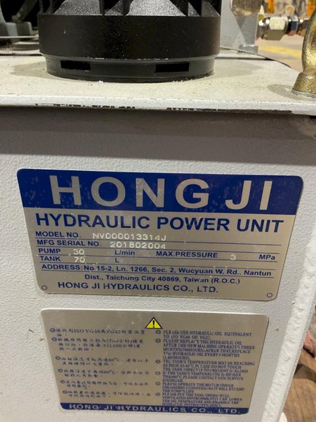 HONG JI HYDRAULIC POWER UNIT NV000013314J 30 L PUMP 70 L TANK USED