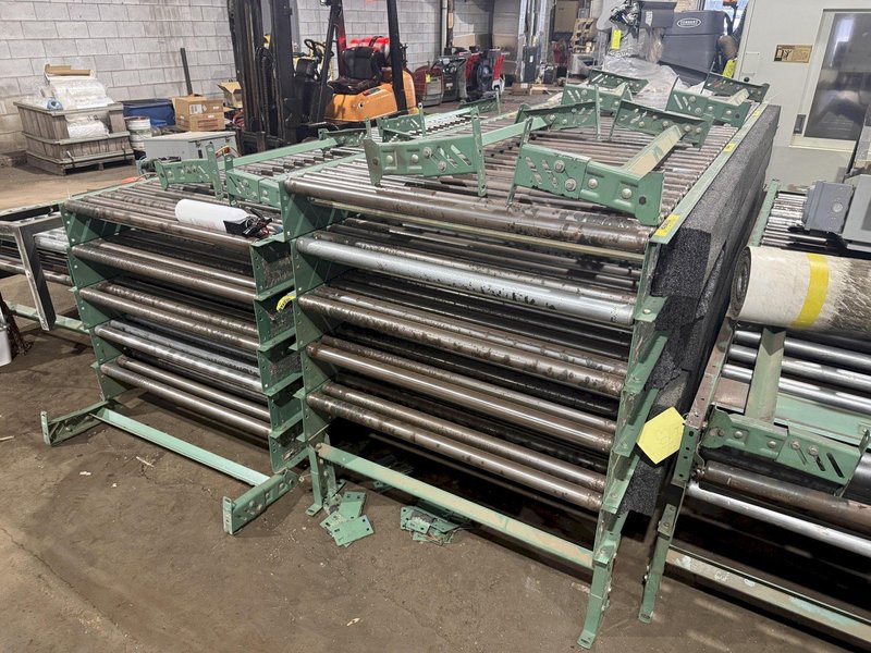 42" WIDE x 100' ROACH POWER DRIVEN ROLLER / BELT CONVEYOR, WITH VFD DRIVE: YOBRO #24712