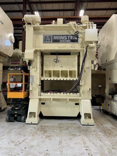 300 ton Minster Model E2-300-72-42 Hevi-Stamper Used Straight Side Mechanical Press For Sale, Year 1997