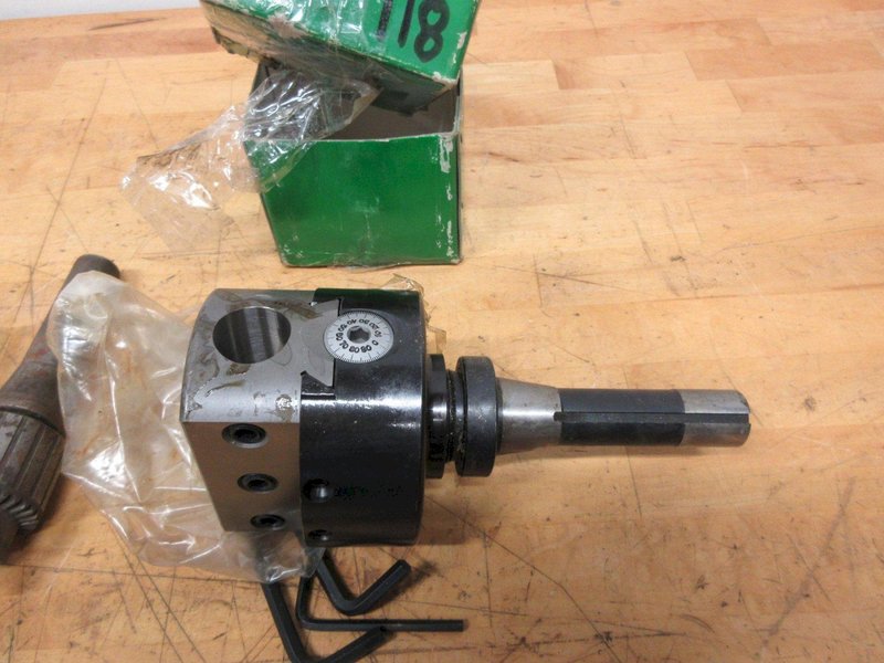 R8 Tool Holders, (1) Valu-Bore Offset Boring Head 4" x 1", (1) Jacobs #32 Keyed Chuck, (2) Bridgeport 2J Draw Bars *New and Used*,  (2) Jacobs 7B Keyed Chucks- Auction Item