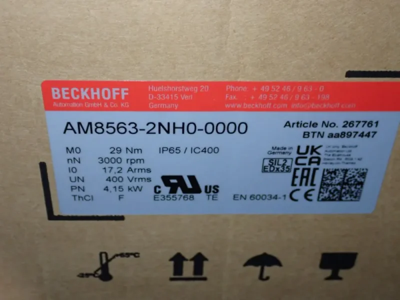 BECKHOFF 4.15 KW SERVO MOTOR  -  AM8563-2NH0-0000