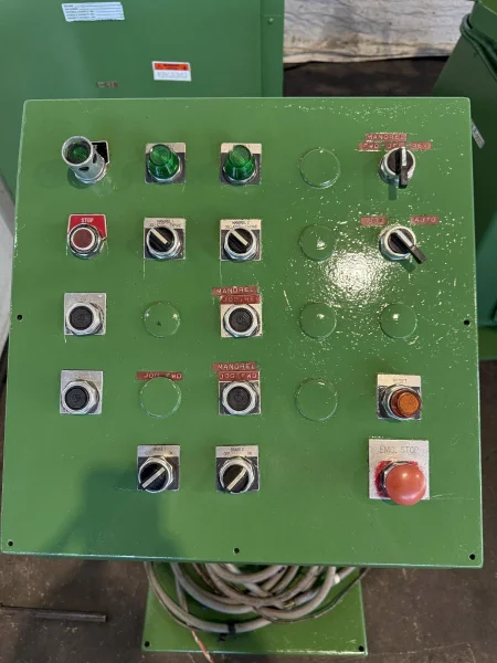 10,000 LBS X 48” X 72&quot; OD ASC MODEL #10D48D22/5H200 DOUBLE END COIL REEL UNCOILER: STOCK #23383