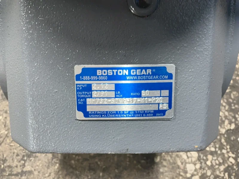 BOSTON GEAR RATIO: 50 GEAR REDUCER  -  HF732-50KF-B7-H1-P20