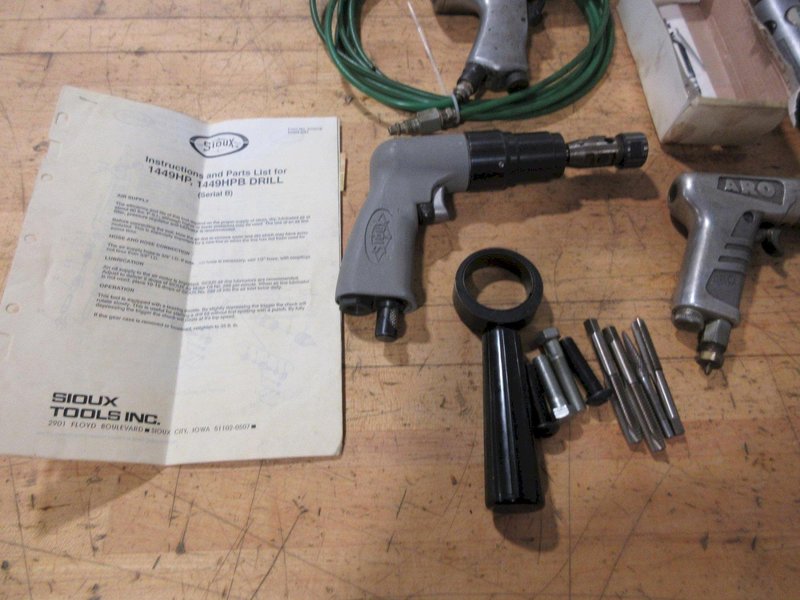Pneumatic Tools; 1/2" Impact, Sioux Model 2P2550B Tap Gun, Die Grinder- Auction Item