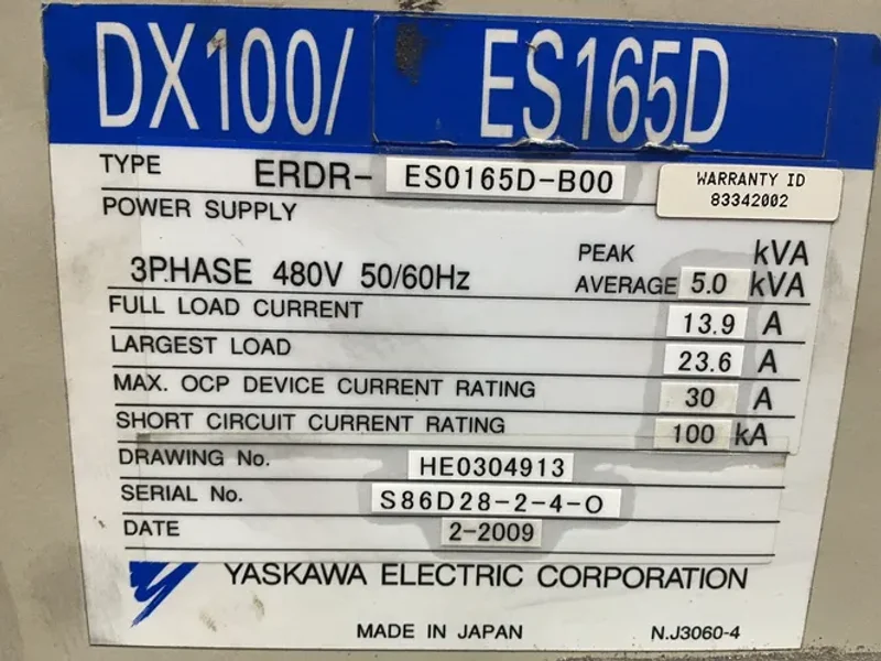 Yaskawa / Motoman Robot - Yr-es0165d-a00