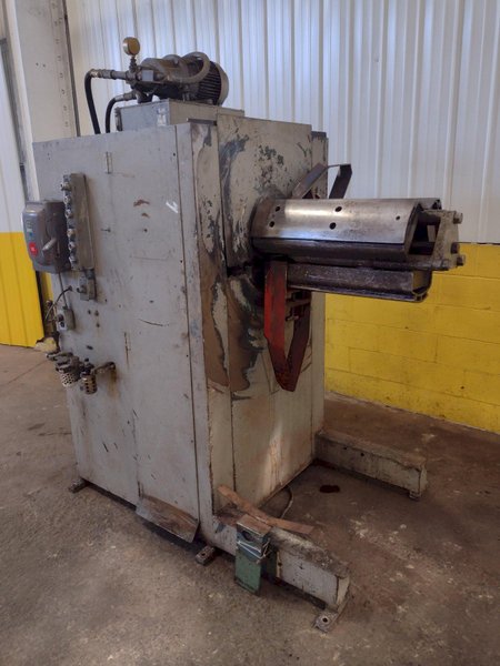 7,000 LB 3.5 TON X 24" RED BUD (RBI) MOTORIZED COIL REEL / UNCOILER: STOCK #15276