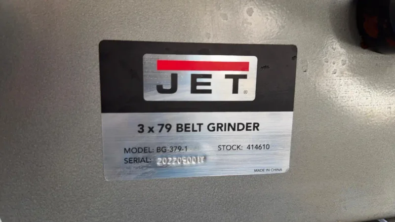 3" X 79" JET MODEL #BG 379-1 B ELT GRINDER, NEW 2022: YORBO #24967