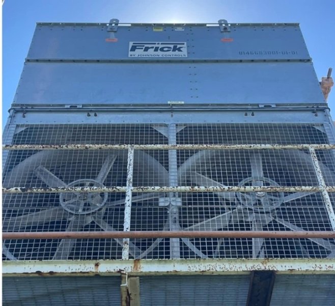 Frick 335 Ton XLP2-1012-503 Evaporative Condensor, 2013 w/ 3 R-717 Refrigerant Compressors