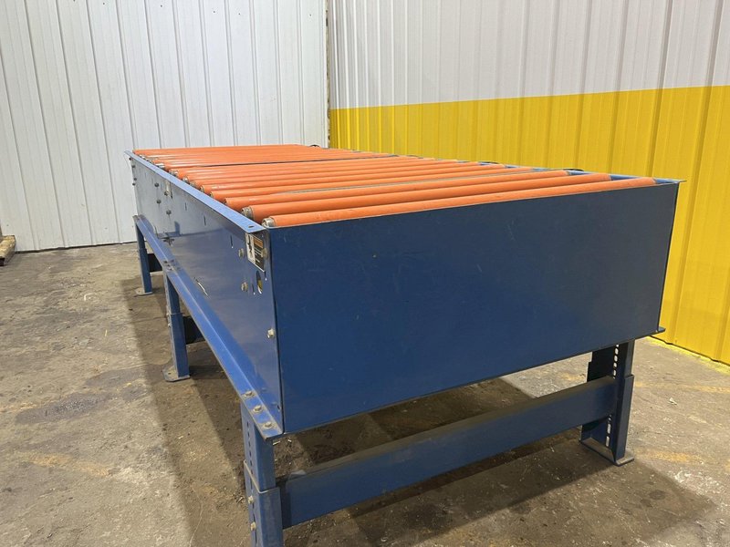 120&quot; X 44&quot; LEWCO POWERED ROLLER CONVEYOR WITH PNEUMATIC TRANSFERS: STOCK #19830