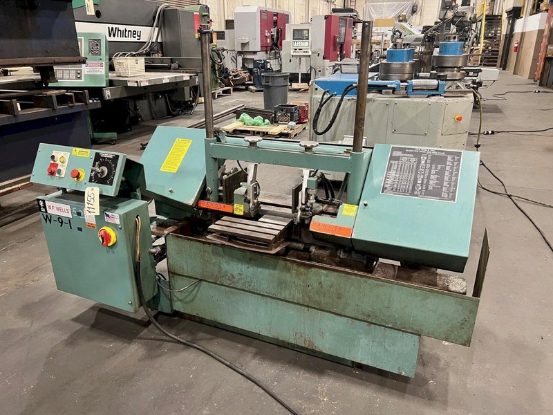 USED W.F. WELLS MODEL W-9-1 9&quot; X 17&quot; HORIZONTAL DUAL COLUMN BANDSAW, Stock# 11155