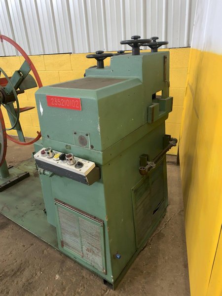 4.7&quot; X .040&quot; BRUDERER MODEL #12120B 19 ROLL PRECISION LEVELER &amp; DOUBLE END UNCOILER: STOCK 13024