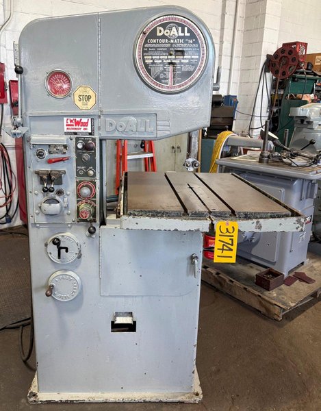 16" Doall Vertical Band Saw 16-3, 6000 FPM, Hyd. Table Feed, 3 HP