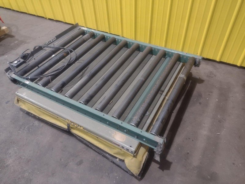 4000 LBS X 60" X 30" SOUTHWORTH MODEL #LS4-36 HYDRAULIC SCISSOR LIFT TABLE WITH ROLLER TOP, 110 VOLT: STOCK #20917