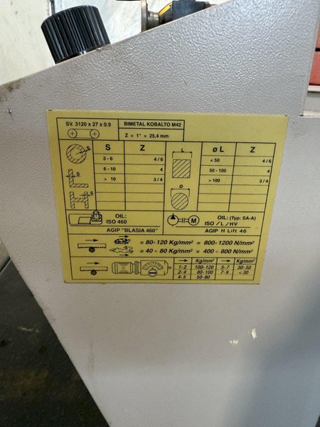 BTM M-370SA HORIZONTAL BANDSAW. STOCK # 0776825.