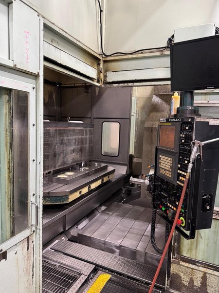 Kuraki KBT 13EA CNC Boring Mill, 2003 – Fanuc Control, 4k RPM, Chip Conveyor, 1000 PSI TSC