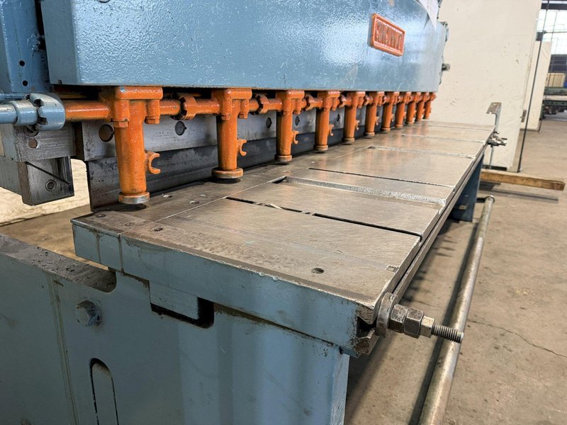 10' X 3/8" CINCINNATI 2510 MECHANICAL SQUARING SHEAR. STOCK # 0779525