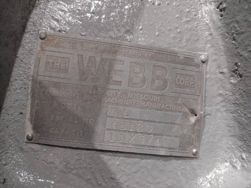 10' X 1/4" WEBB MODEL #6L INITIAL PINCH 3 ROLL PLATE ROLL: STOCK #18988