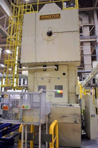 1200 Ton Minster E2-1200 Eccentric Shaft Straight-Side Transfer Press, 12&quot; STR, 44&quot; SH, 120&quot; LR x 60&quot; FB BA, 25-45 SPM