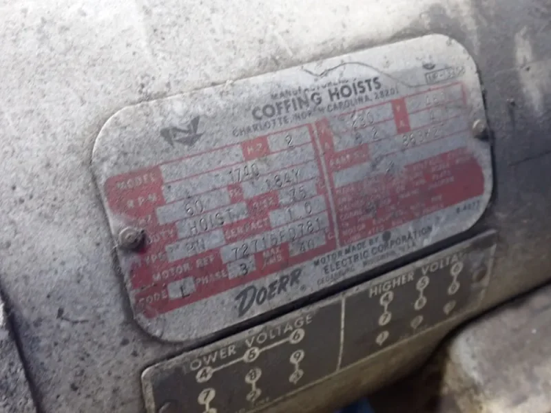 COFFING 3 TON HOIST
