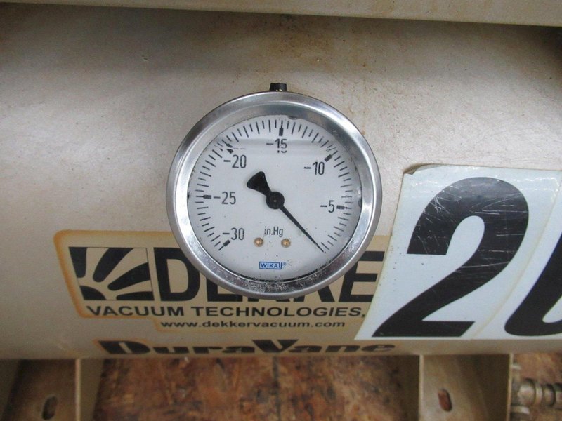 Dekker Vacuum Technologies Duravane Vacuum Pump Model RML010T1-01-AS, Rotary Vane Pump with Tank - Single Phase