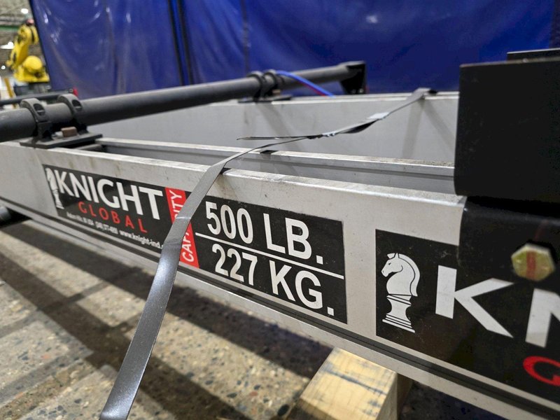 KNIGHT 4110 CHAIN HOIST LIFT TRACK 12′ 10″ 500 LB CAPACITY SET OF TWO USED