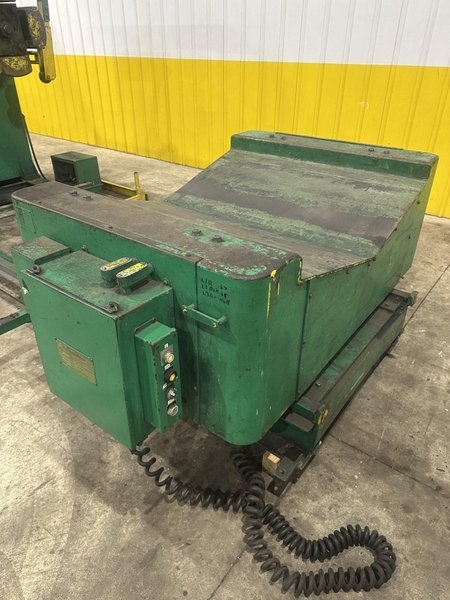 20,000 LB X 50&quot; ROWE MOTORIZED COIL REEL UNCOILER WITH COIL CAR: STOCK #20486