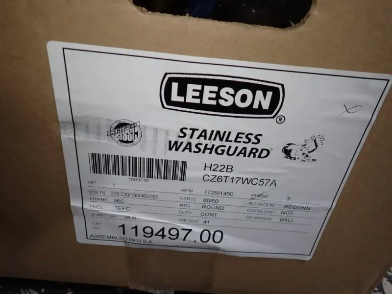 LEESON 1 HP MOTOR  -  CZ6T17WC57A