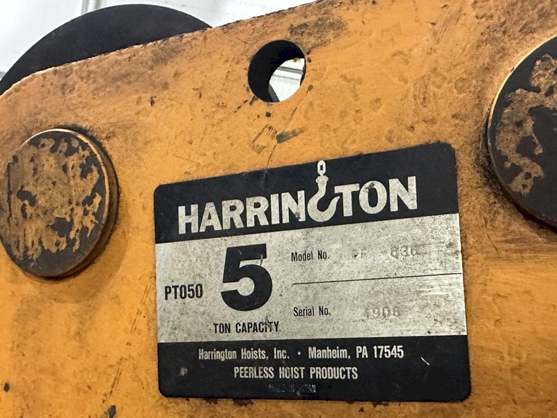 5 TON  HARRINGTON ELECTRIC CHAIN-HOIST: STOCK #77409