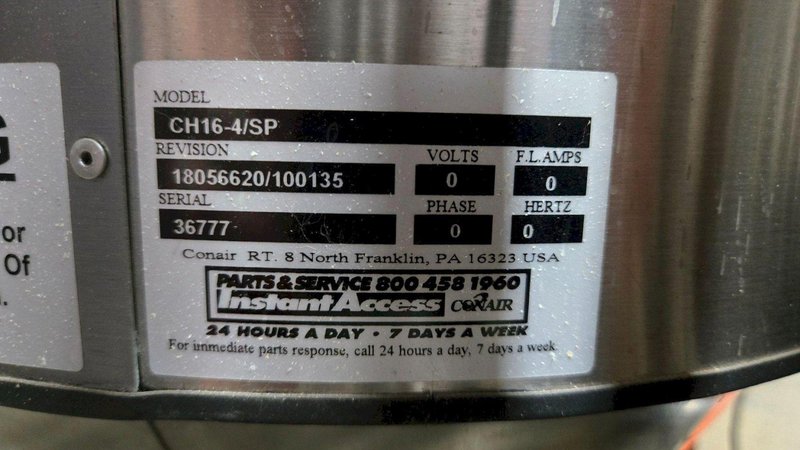 CONAIR CH16-4/SP Triple Hopper Resin Dryer Unit USED