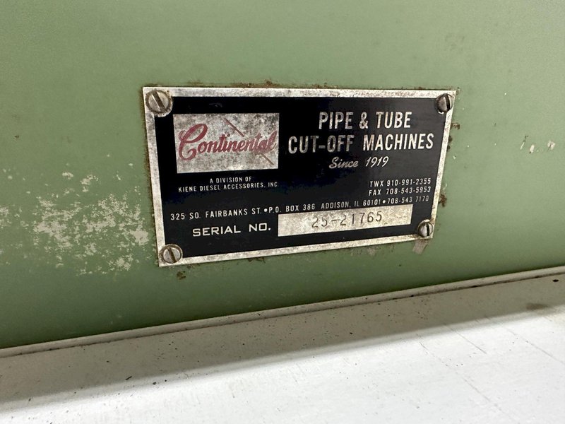 CONTINENTAL PROGRAMMABLE PIPE &amp; TUBE CUTOFF MACHINE: STOCK #77123