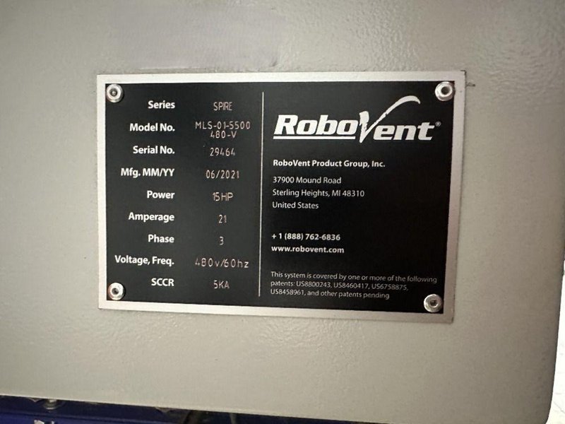ROBOVENT 15 HP DUST COLLECTOR  -  MLS-01-5500