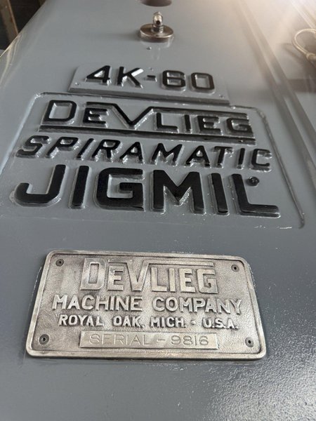 4" DEVLIEG 4K-60 SPIRAMATIC HORIZONTAL BORING MILL. STOCK # 0220126