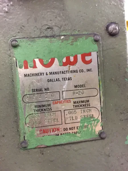 ROWE 20" WIDE X .065, STOCK# 13991J