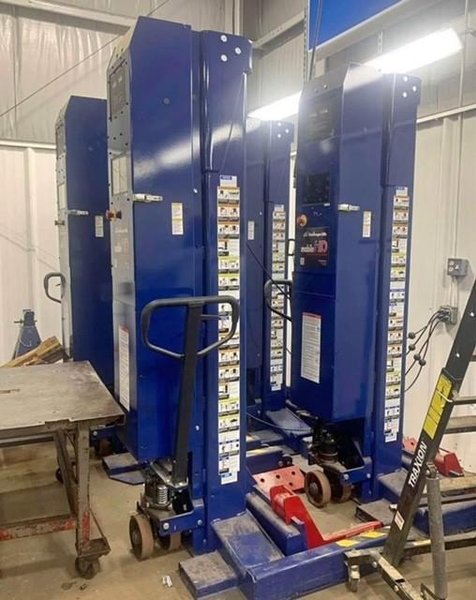 4 - 14,000# CHALLENGER HD MOBILE COLUMN WHEEL LIFTS STOCK# 3880