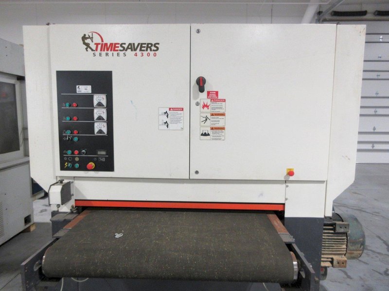Time Savers 4300 Series Triple Head 52" Wide Belt Conveyor Feed Sanding Machine, Model 4331-45-001- Auction Item