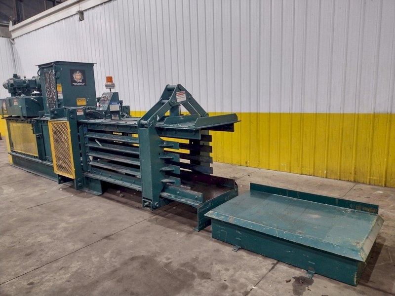 24" X 36" X 96" LONG AMERICAN MODEL #10447 HYDRAULIC HORIZONTAL BALER: YOBRO #24745