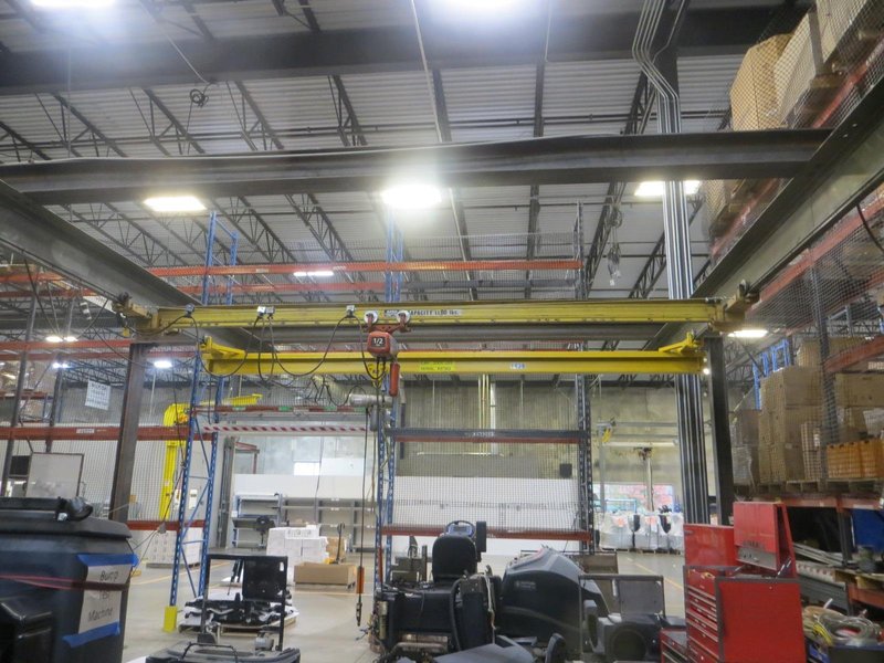 Overhead Shop Crane - Approx 34&#039; X 24&#039; area with (2) Single Girder Underslung Bridges, 1-CM Lodestar 1/2 Ton &amp; 1-Duff Lynx 1/2 Ton Electric Hoists- Auction Item
