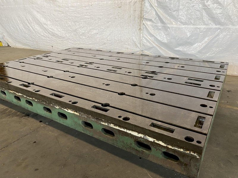 96&quot; X 144&quot; X 12&quot; GIDDINGS AND LEWIS T-SLOTTED FLOOR PLATE: STOCK #15719