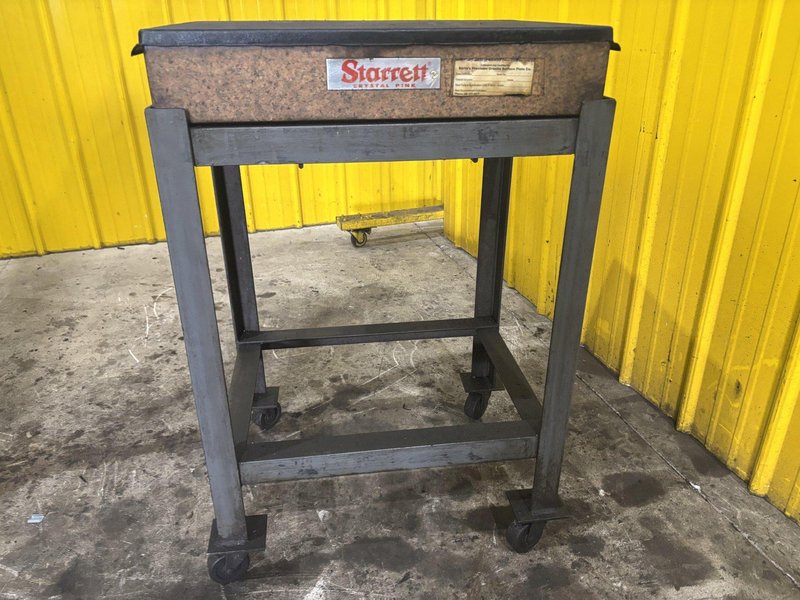 24&quot; X 18&quot; X 4.5&quot; STARRETT GRADE A GRANITE INSPECTION TABLE LAYOUT PLATE ON STAND: YOBRO #23852