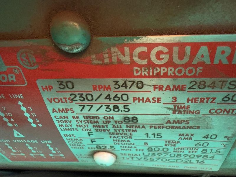 SULLIVAN PALATEK 30 HP ROTARY SCREW COMPRESSOR WITH ONLY 969 HOURS ON THE COUNTER.