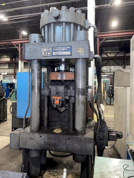 5" AMD MODEL #530-2230 AUTOMATIC HYDRAULIC BAR &amp; BILLIT SHEAR WITH 20' AUTO FEED STOCK #3051