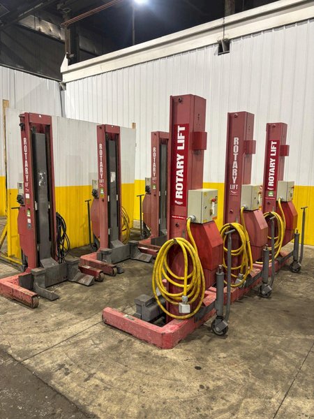 (6) 15,000 LBS ROTARY MODEL #HP615-100 AUTOMOTIVE COLUMN LIFT JACKS: YOBRO #24527